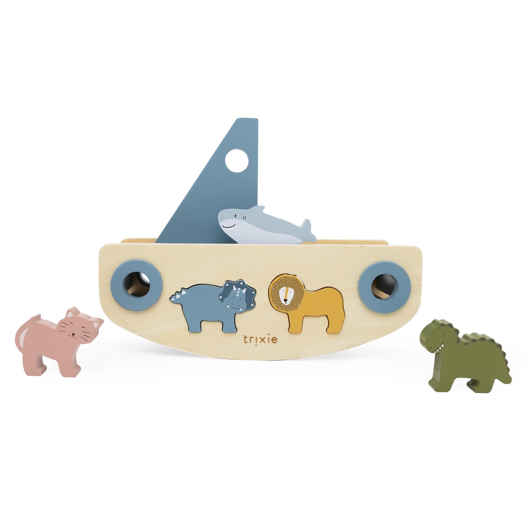 Trixie Baby Jouets d’activités Bateau en bois à formes