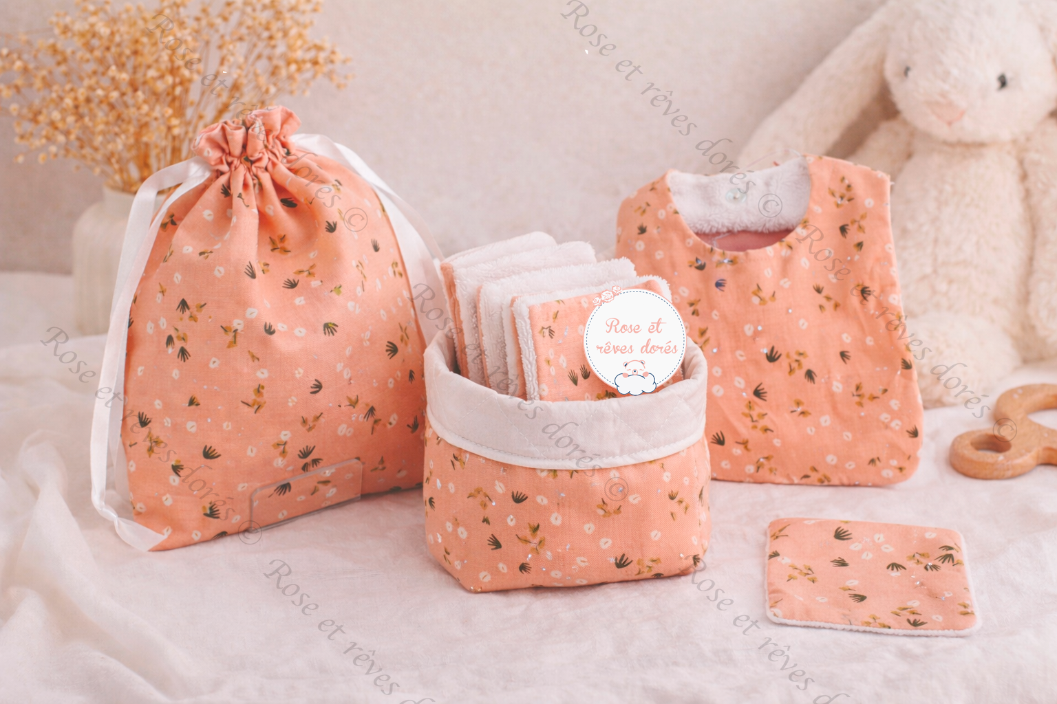 Rose et rêves dorés Coffrets cadeaux Douceur de naissance Sucre d’orge