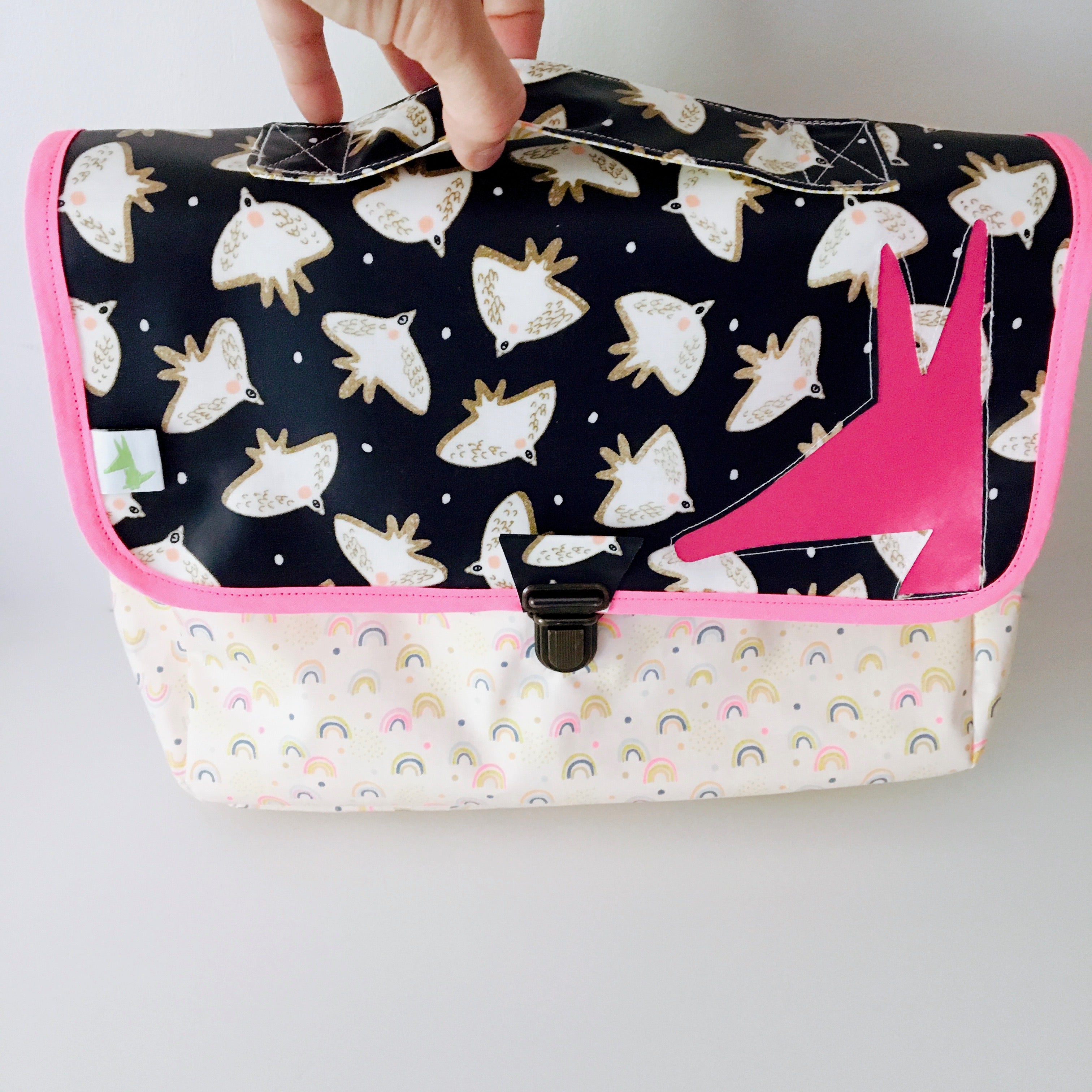 PIOLOU Le Cartable Maternelle Cartable maternelle léger Rose arc en ciel oiseaux imperméable