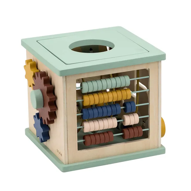 Trixie Baby Jouets d'activités cube d'activités 5-en-1 en bois FSC
