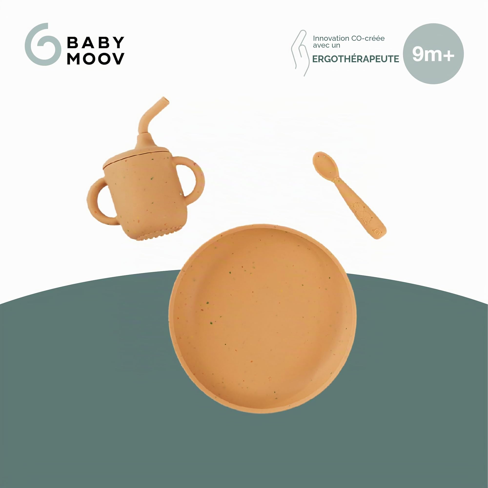 Babymoov Comme Un Grand coffret repas bébé beige terracotta silicone