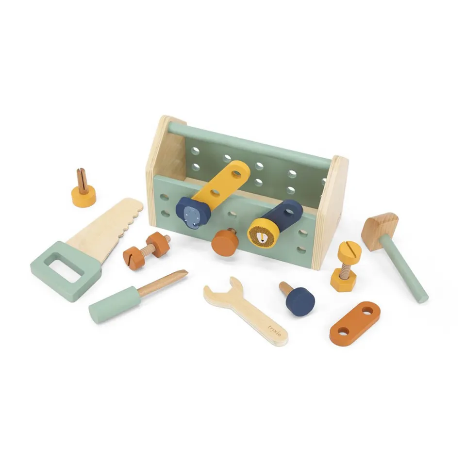 Trixie Baby Jeu symbolique Boîte à outils en bois pour bricoler