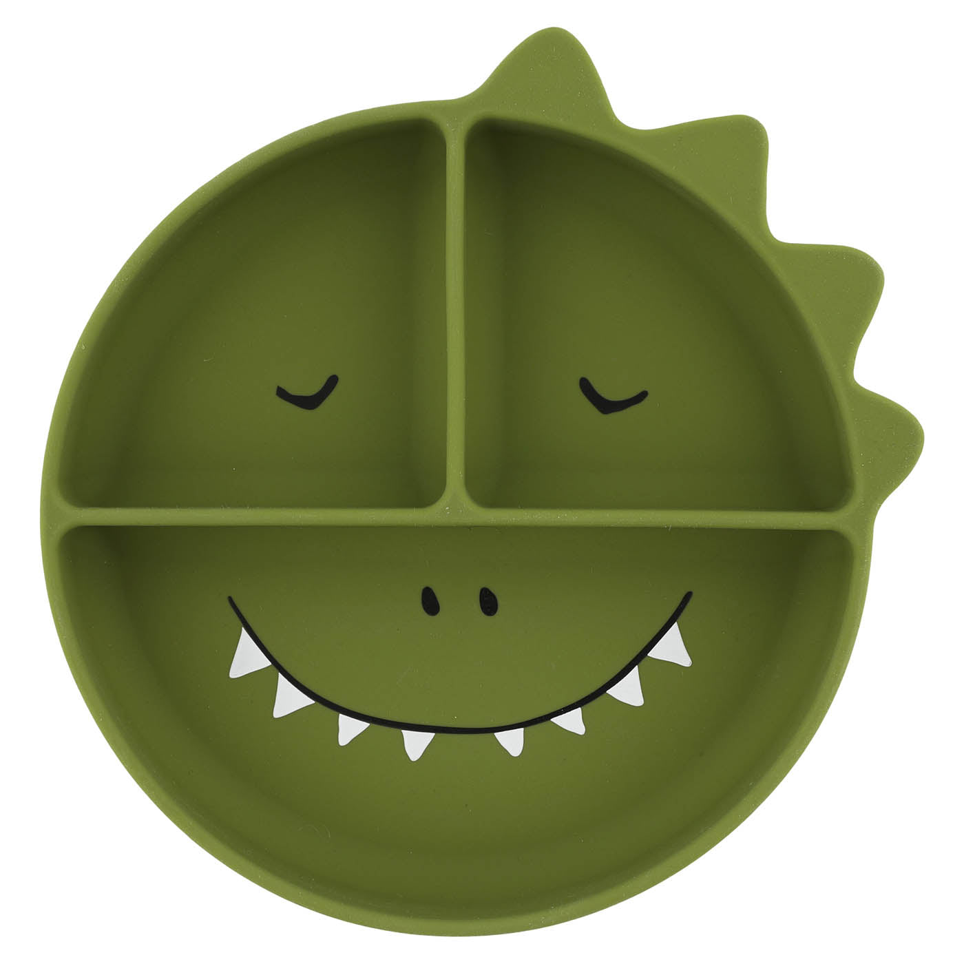 Trixie Baby Vaisselle Assiette avec ventouse en silicone et compartiments Mr. Dino