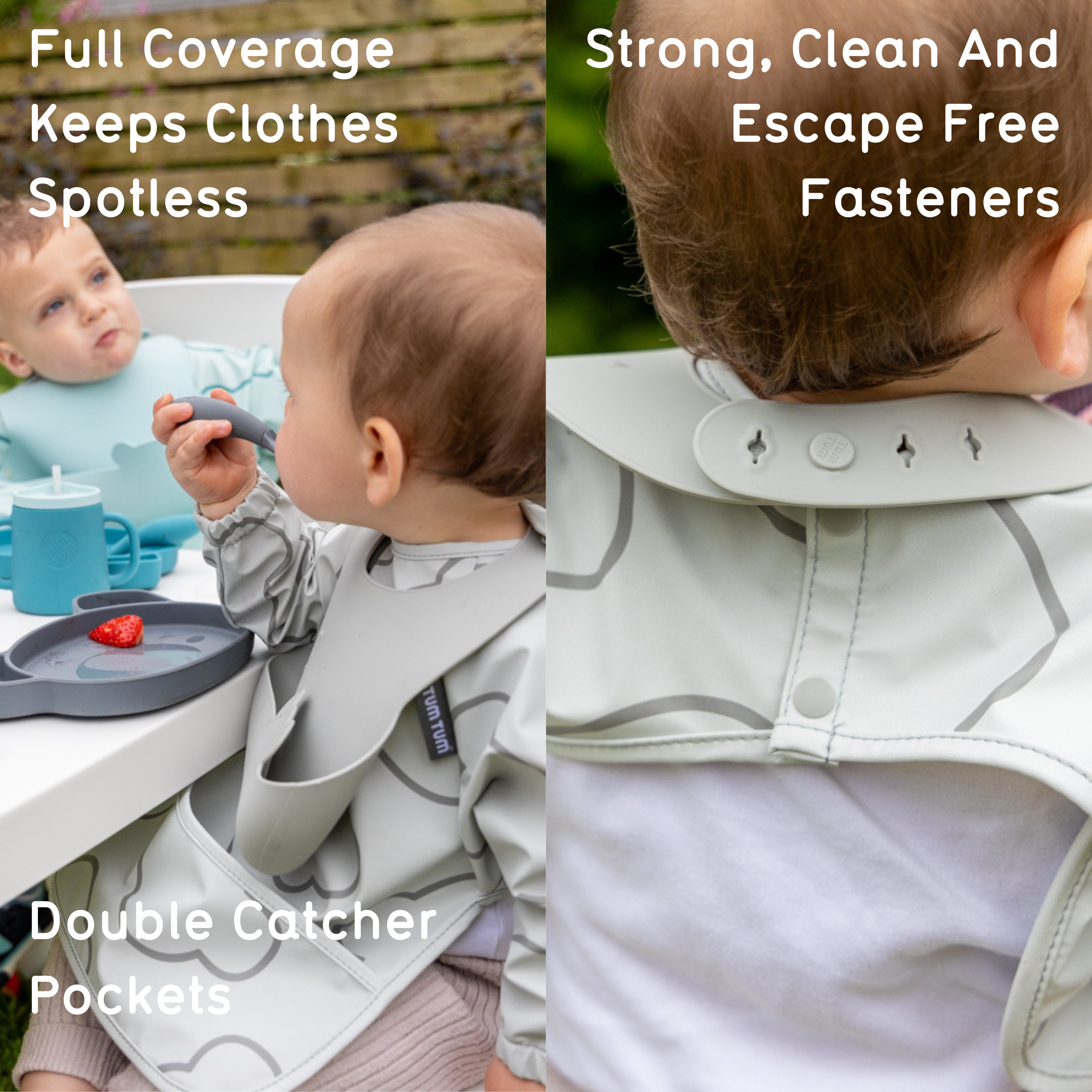 Tum Tum Weaning Baby Weaning Bibs Bundle Plus Grey coffret repas bébé gris