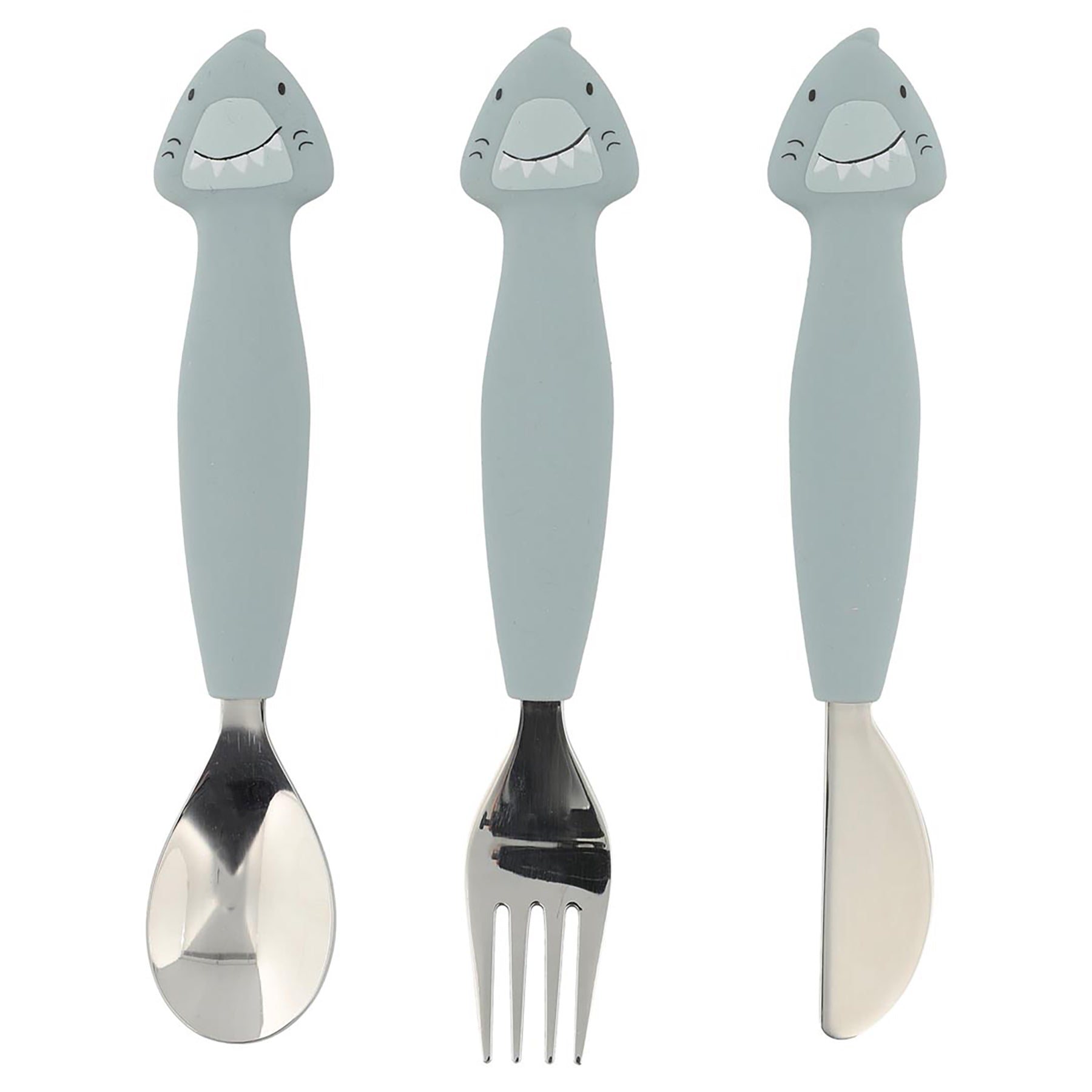 Trixie Baby Couverts 3 pièces en silicone Mr. Shark antidérapants