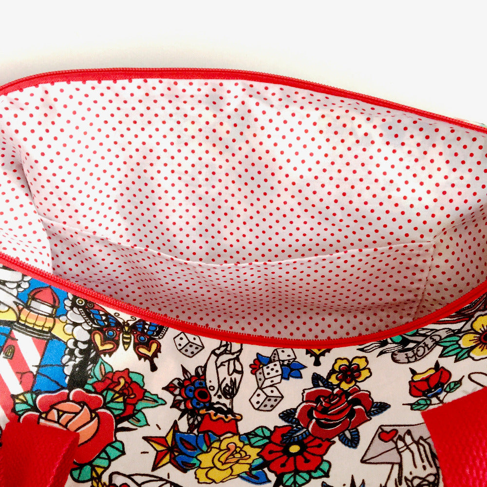 PIOLOU Le Sac Polochon Tatoo sac sport imperméable rouge