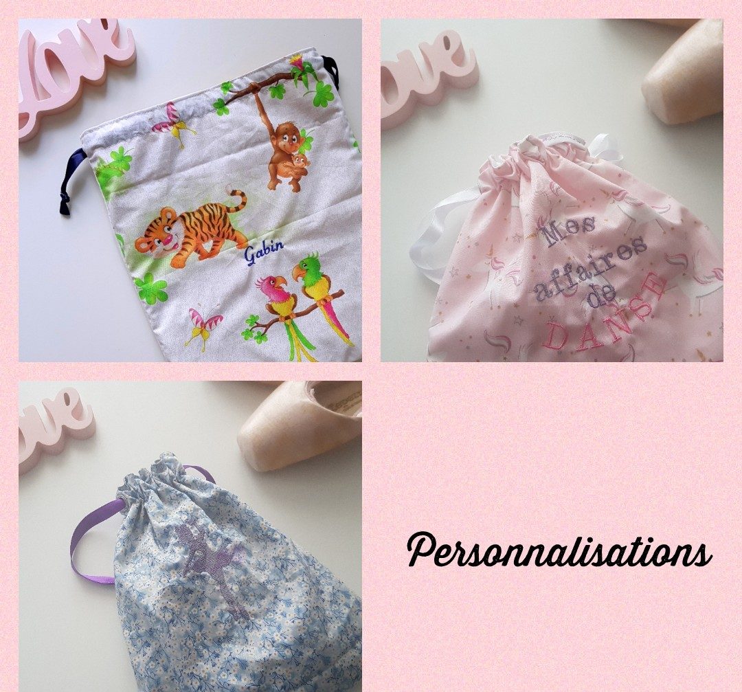 Rose et rêves dorés Créations sur-mesure pochon sur mesure