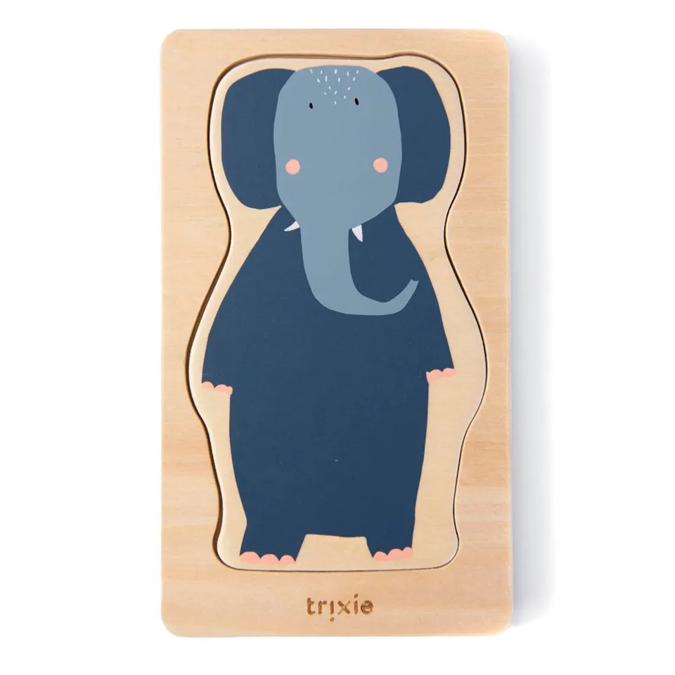Trixie Baby Jeux, puzzles & livres puzzle 4 couches d’animaux en bois