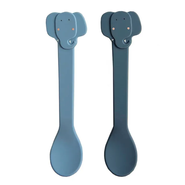 Trixie Baby Couverts Cuillère silicone 2-pack Mrs. Elephant