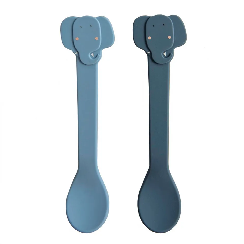 Trixie Baby Couverts Cuillère silicone 2-pack Mrs. Elephant