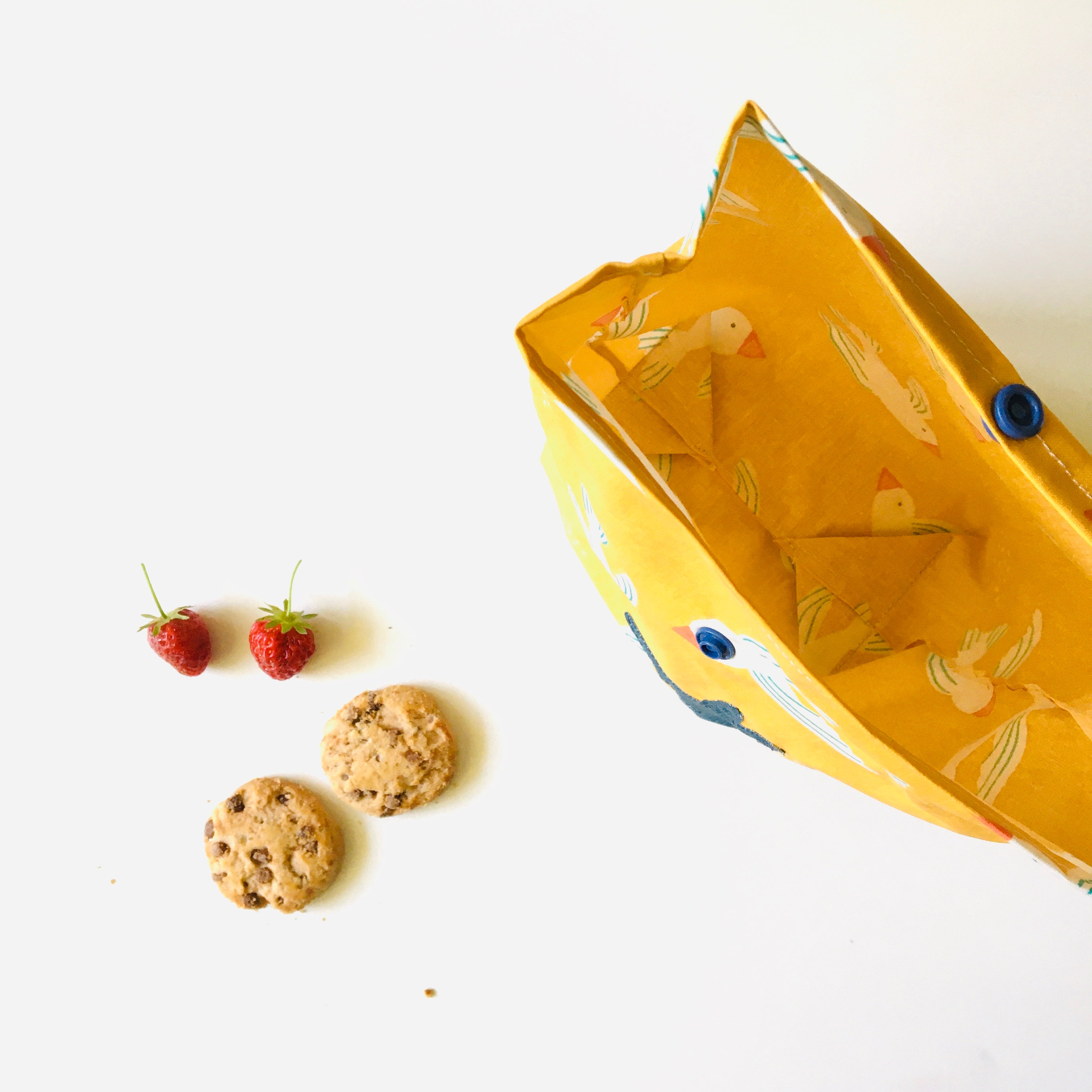 PIOLOU Le lunch-bag PM lunch bag jaune oiseaux