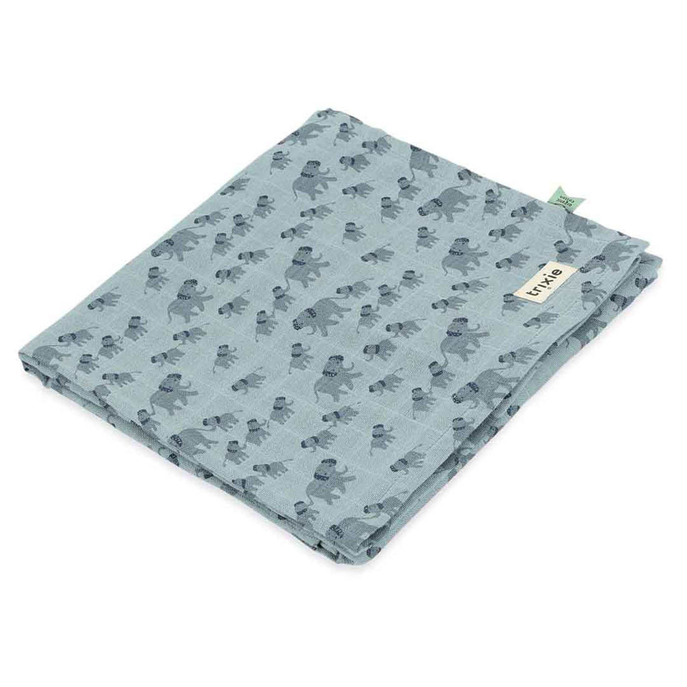 Trixie Baby Langes en mousseline 110 x 110 cm Enchanting Elephant coton bio
