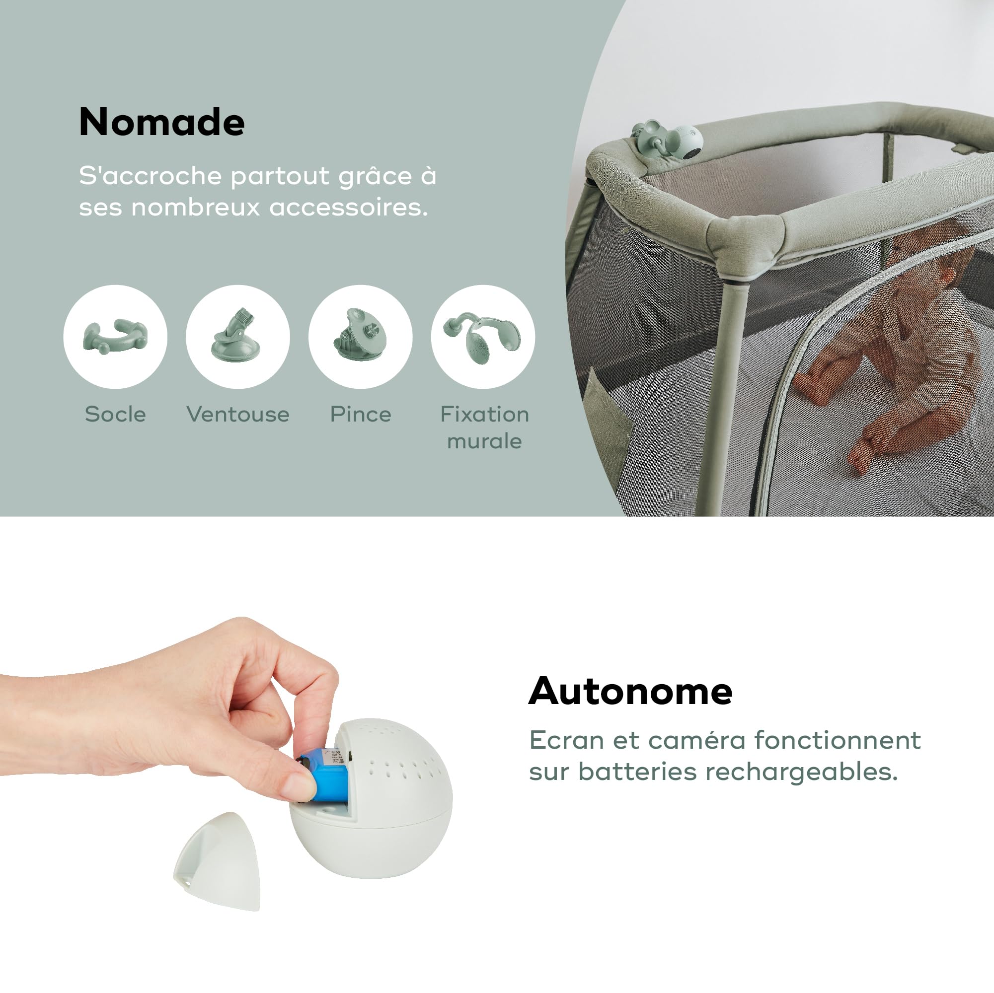 Babymoov YOO Go+ babyphone vidéo HD 5 pouces, caméra nomade