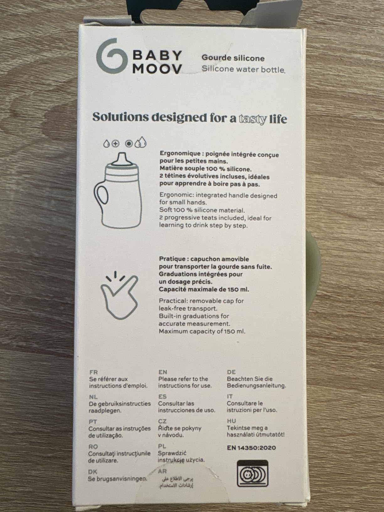 Babymoov Isy / Babybols gourde bébé 150 ml verte en silicone