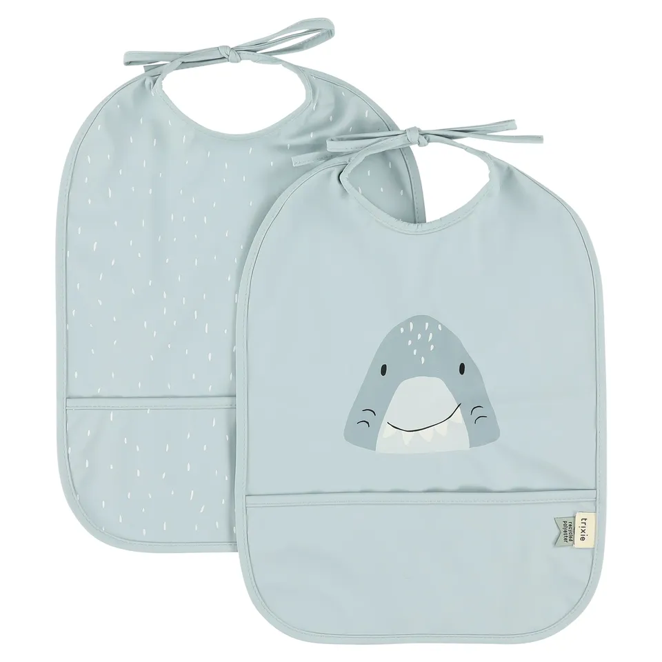 Trixie Baby Bavoirs Mr. Shark bavoirs imperméables 2 pièces