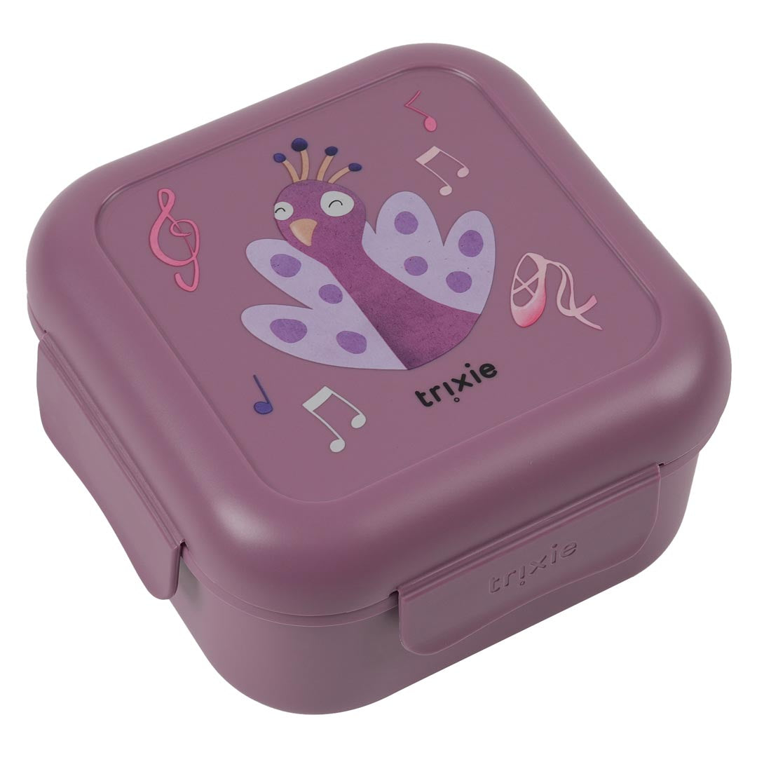 Trixie Baby Boîtes à goûter et boîtes repas Boîtes à goûter avec clips Ballerina Mrs. Peacock boîte goûter