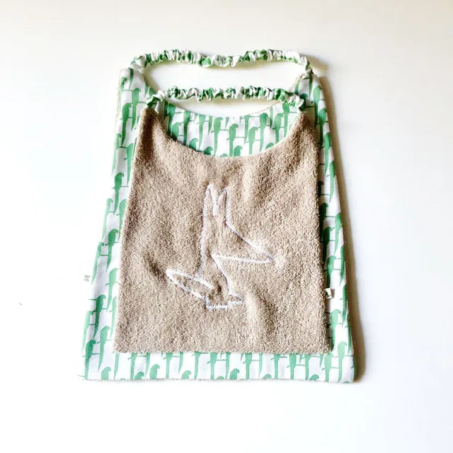 PIOLOU Le Bavoir Bavoir PM beige aras verts coton