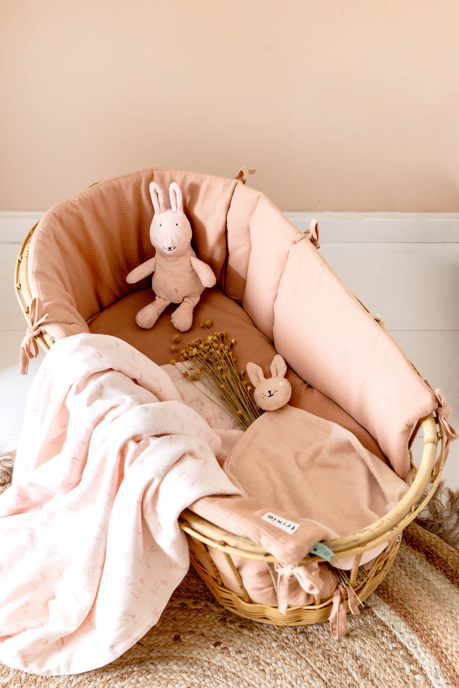 Trixie Baby Literie de bébé Couverture 75x100 cm Rosy Rabbit douce