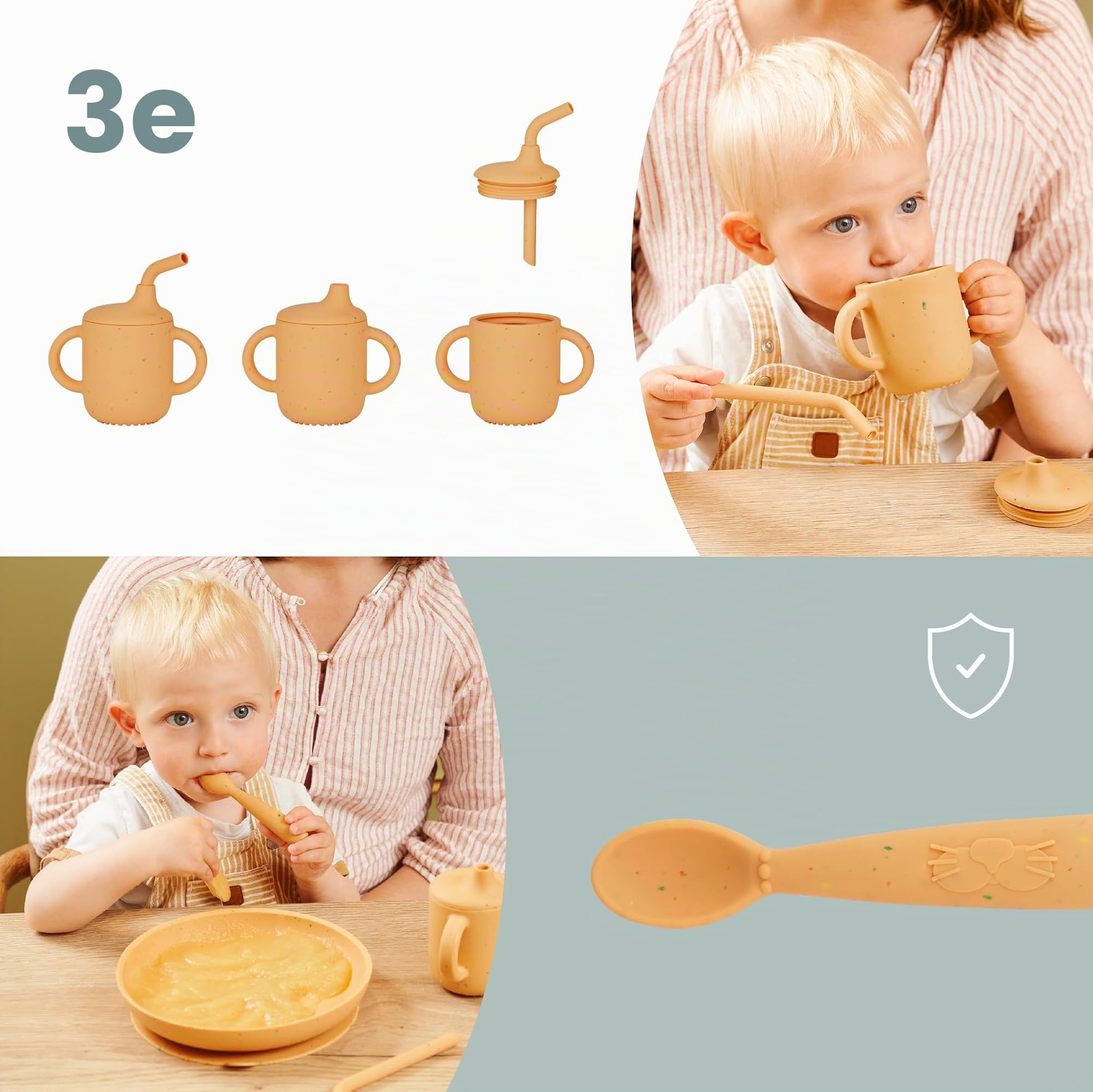 Babymoov Comme Un Grand coffret repas bébé beige terracotta silicone