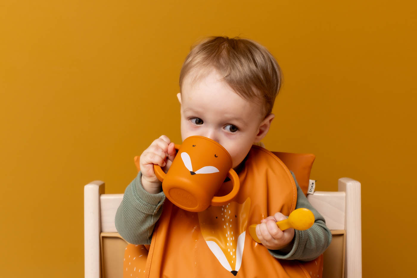 Trixie Baby Tasses et gobelets Tasse d'apprentissage Mr. Fox en silicone