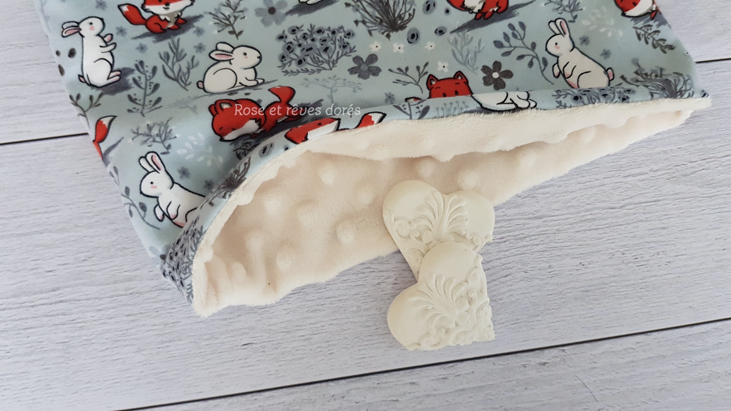 Rose et rêves dorés Chèches, foulards, snoods Snood doux renards 4-24 mois