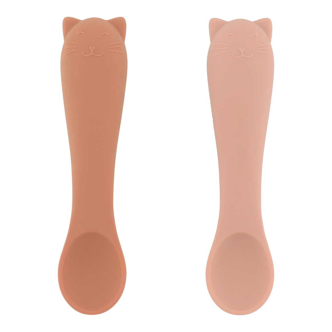 Trixie Baby Couverts Premières cuillères pour bébé 2-pack Mrs. Cat silicone
