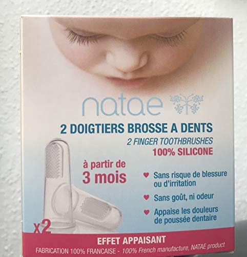 Natae Accessoires doigtier brosse à dents bébé en silicone