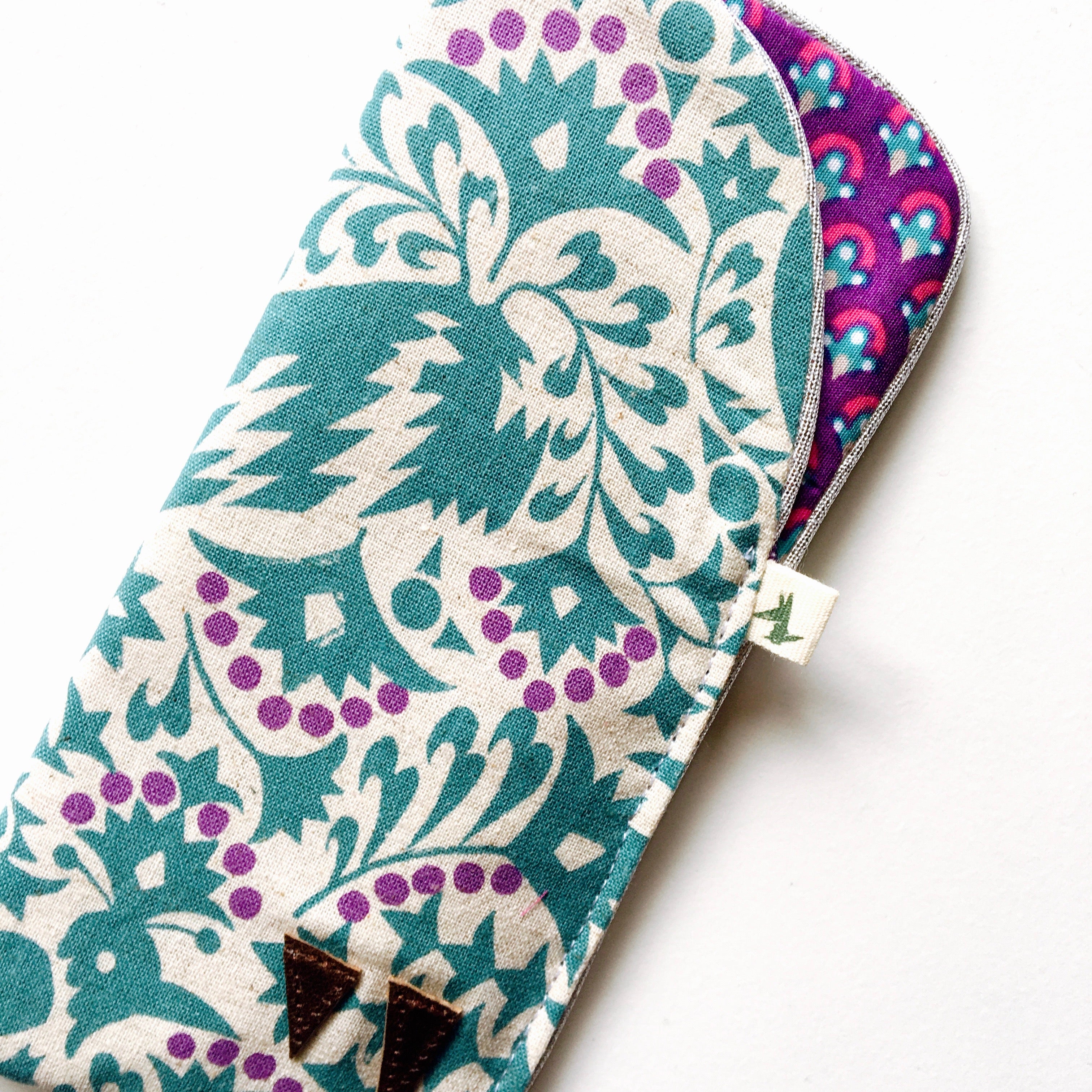 PIOLOU L'etui à Lunettes Etui à lunettes fleuri oiseau bleu roi