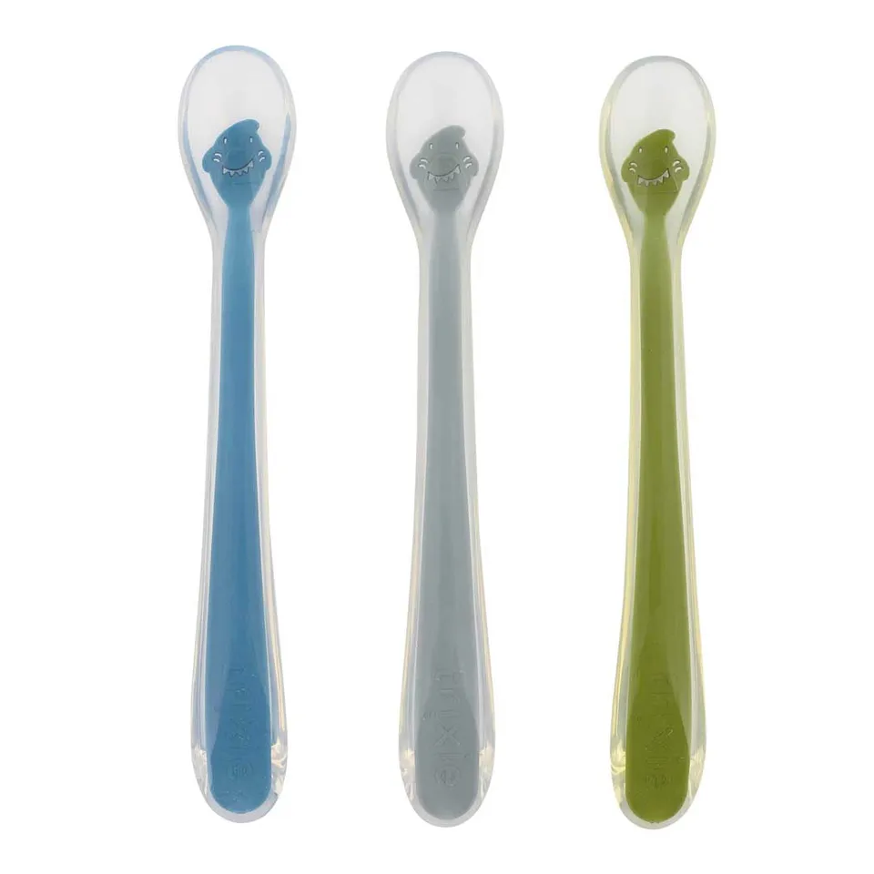 Trixie Baby Couverts cuillères d’alimentation Mr. Shark lot de 3 en silicone