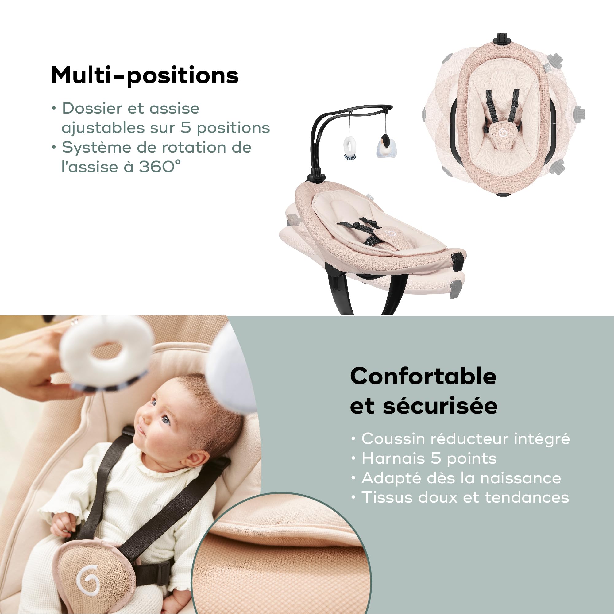 Babymoov Swoon Evolution balancelle électrique Mocca