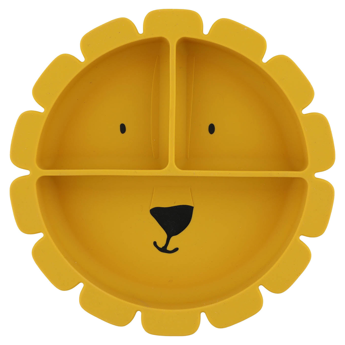 Trixie Baby Vaisselle Assiette avec ventouse en silicone et compartiments Mr. Lion compartiments