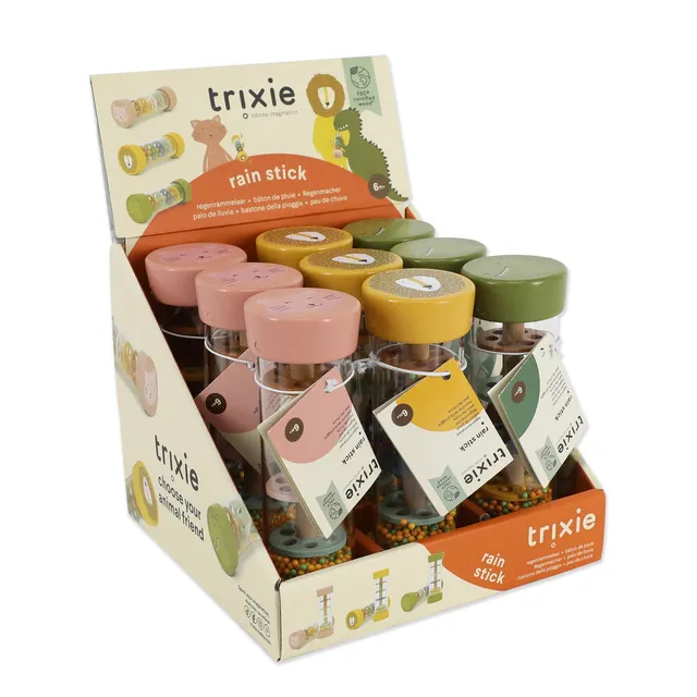 Trixie Baby Jouets d'activités Bâton de pluie en bois boîte 9 pièces