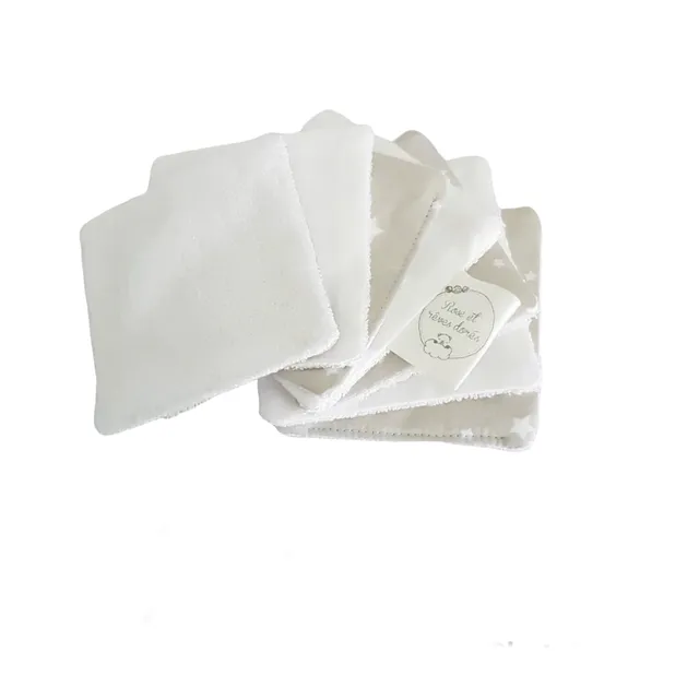 Rose et rêves dorés Nougatine lingettes lavables lot de 3 coton bambou