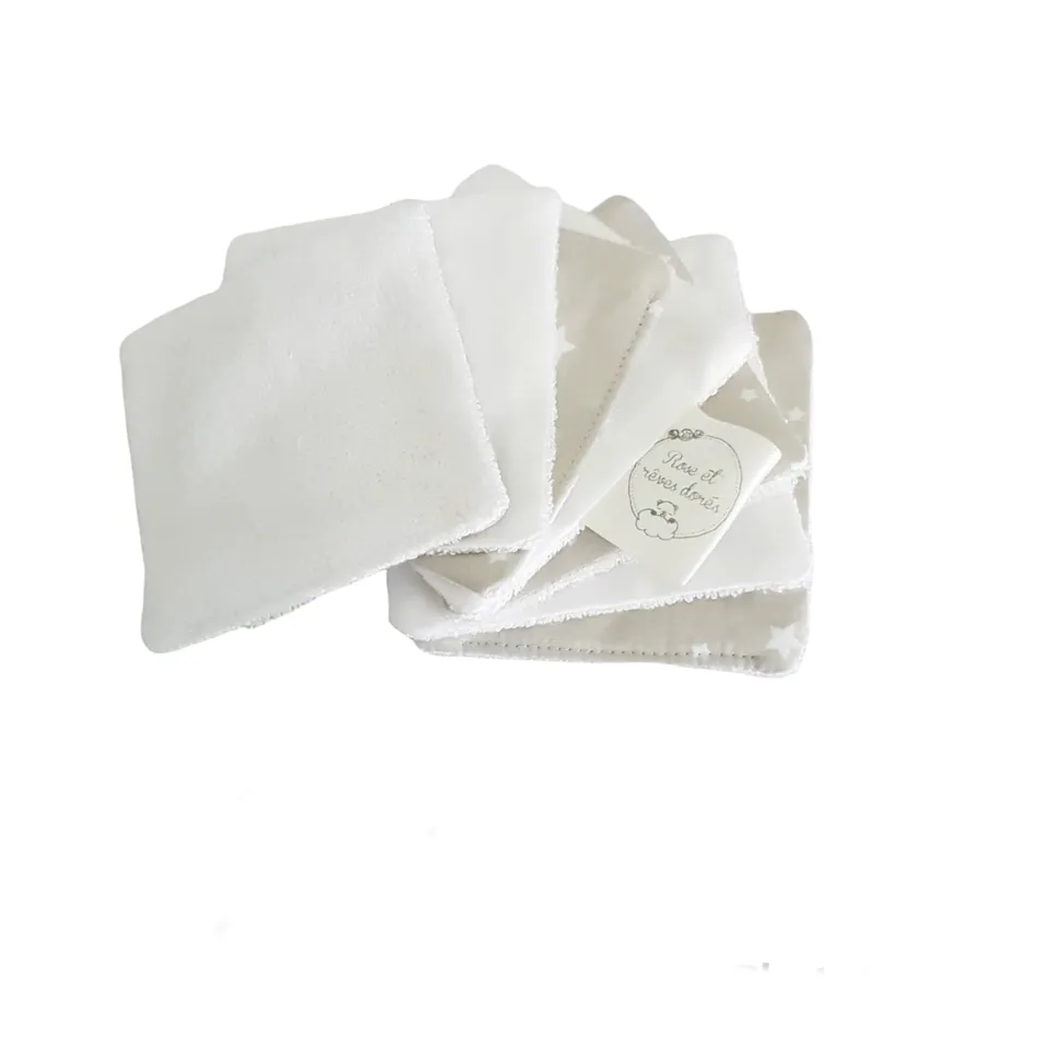 Rose et rêves dorés Nougatine lingettes lavables lot de 3 coton bambou