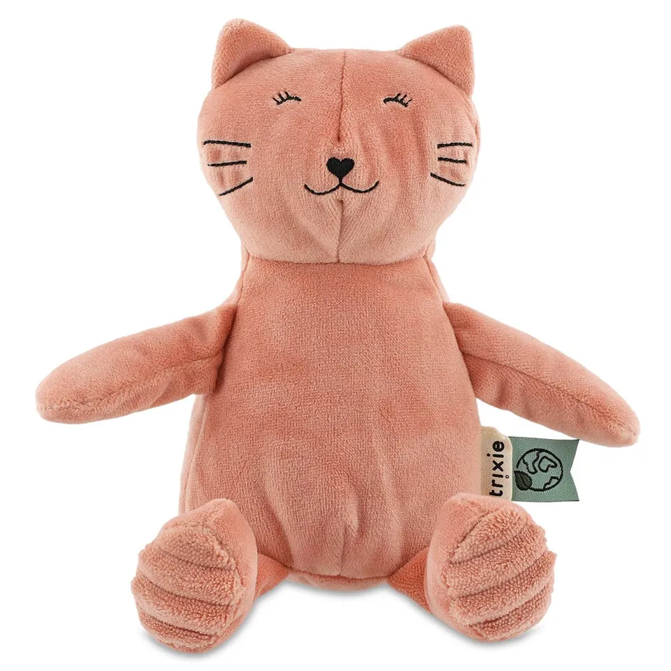 Trixie Baby Premiers jouets Peluche bébé Mrs. Cat en tissu recyclé doux