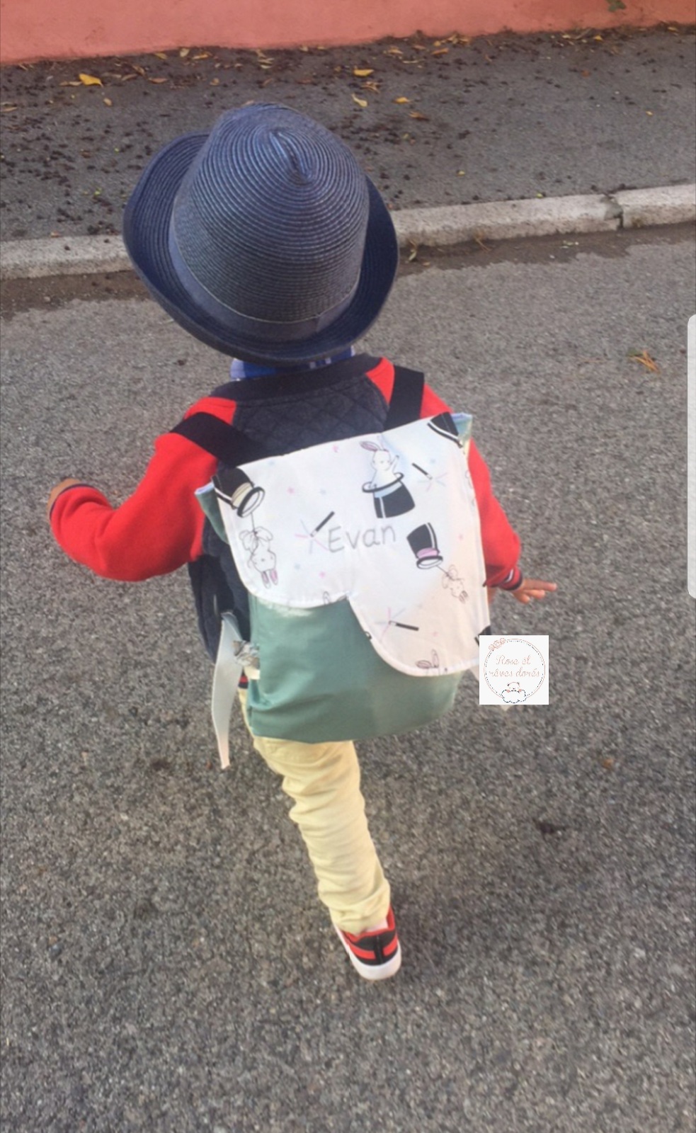 Rose et rêves dorés Créations sur-mesure l’Intemporel sac à dos personnalisé