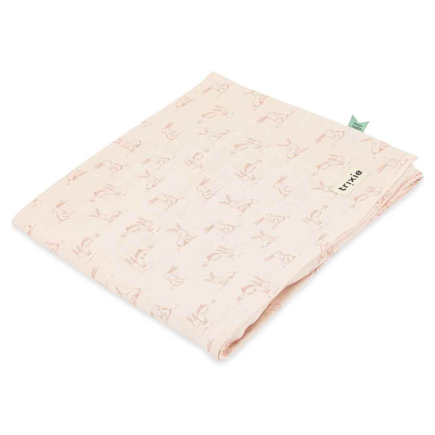 Trixie Baby Langes en mousseline Rosy Rabbit 110 x 110 cm coton biologique