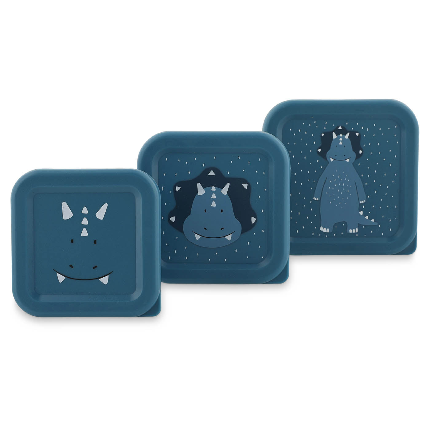 Trixie Baby Boîtes à goûter et boîtes repas boîtes à goûter 3 pièces Mr. Triceratops