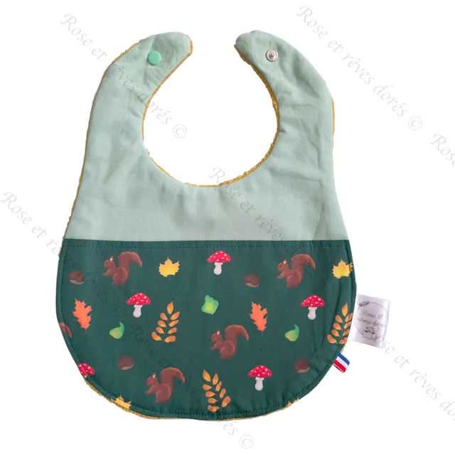 Rose et rêves dorés Bavoirs Bavoir Robert – Intemporels exclusifs bavoir bébé