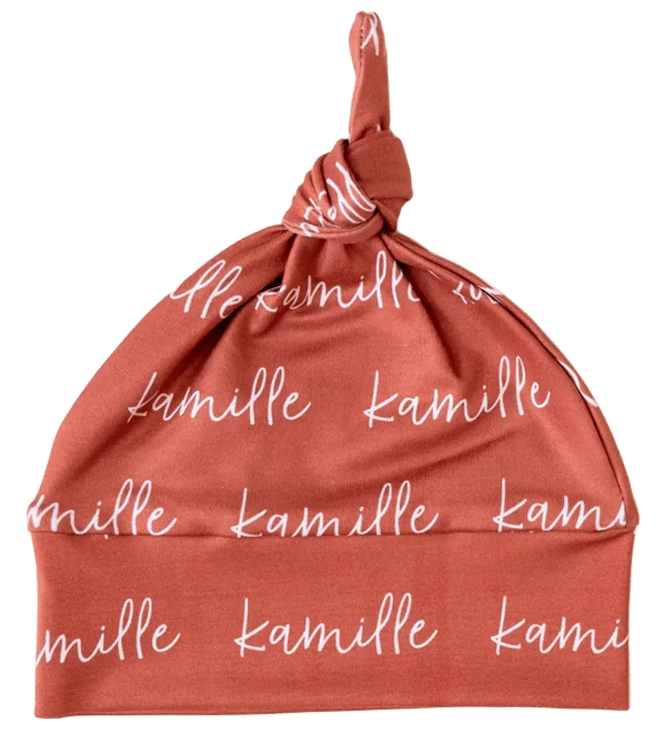 Baby-Crea Accessoires bébé personnalisés Bonnet de Naissance Prénom Répété