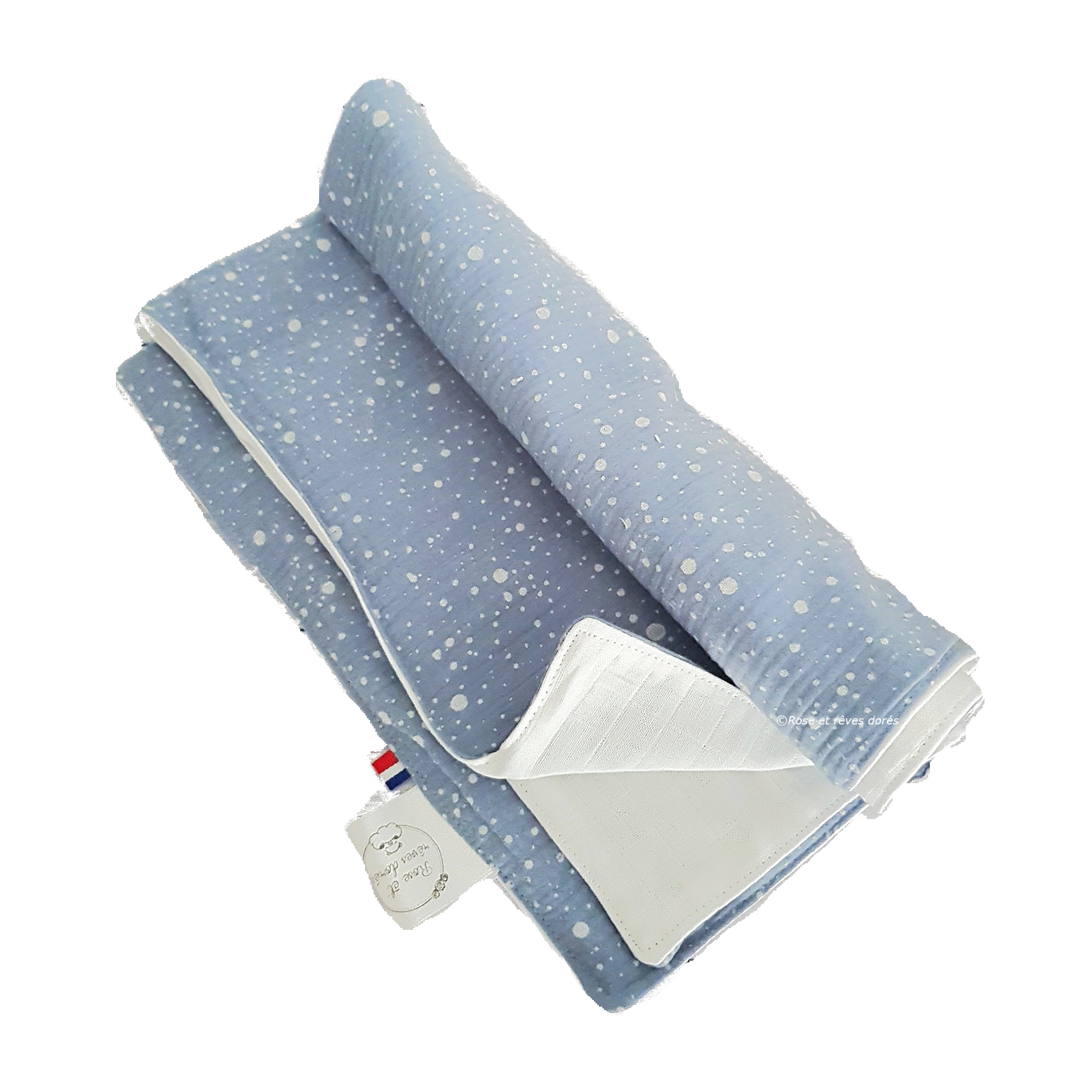 Rose et rêves dorés Langes Lange double-face collection Dragée coton bébé