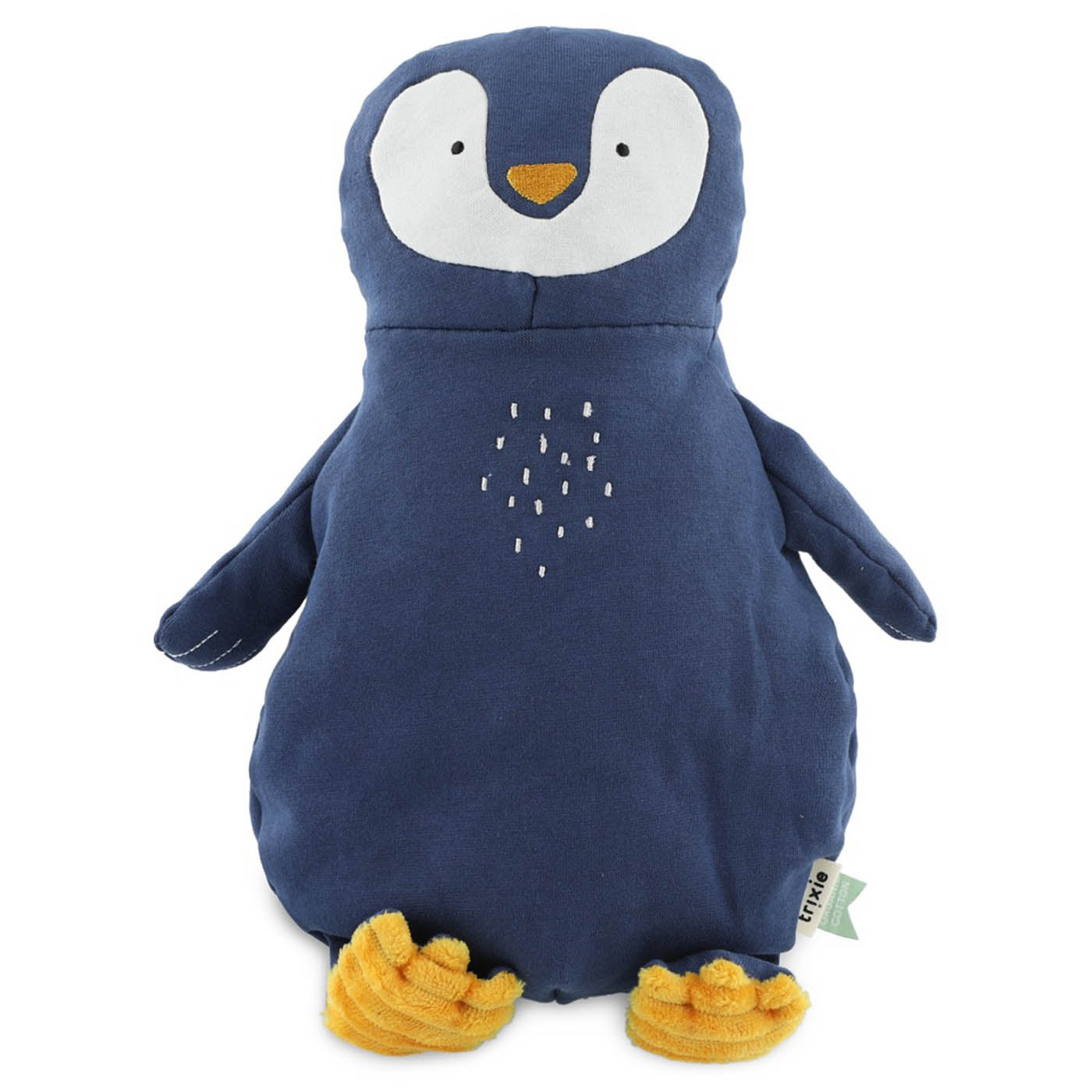 Trixie Baby Premiers jouets Mr. Penguin grande peluche 38 cm coton biologique