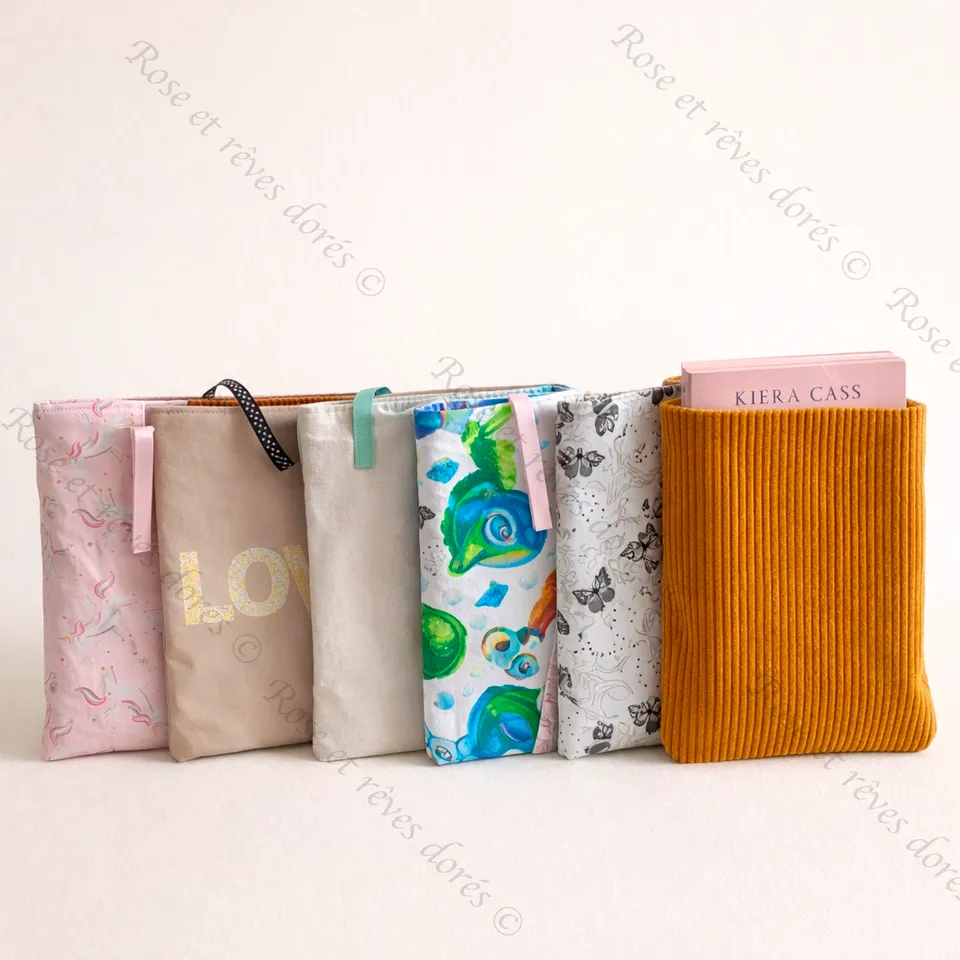 Rose et rêves dorés Pochettes à livres Pochettes à livres pour protéger les livres des enfants ou des adultes