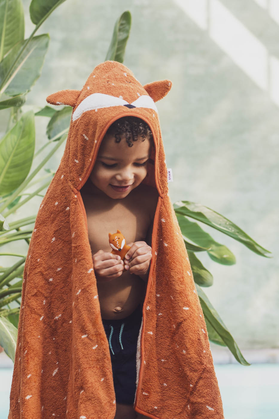 Trixie Baby Capes de bain Cape de bain 70x130cm Mr. Fox coton bio
