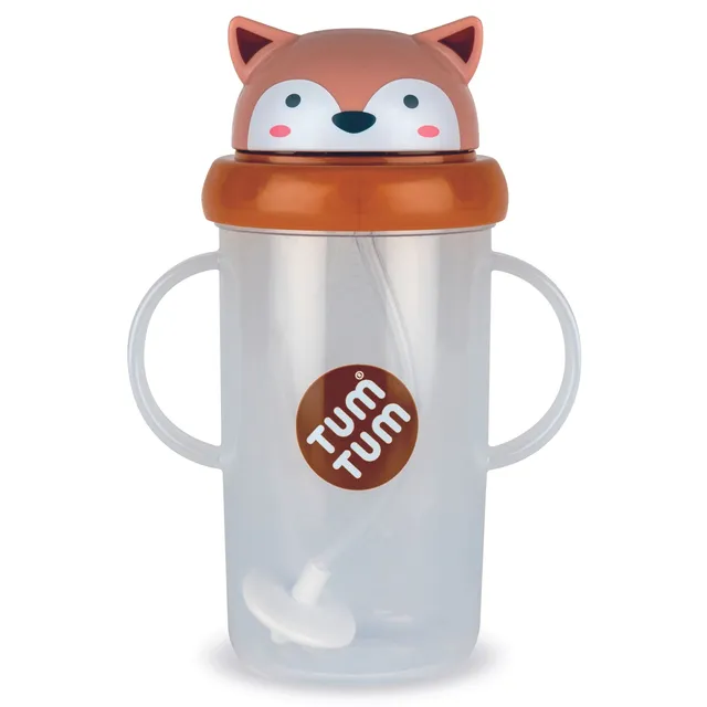 Tum Tum Cups Tall Tippy Up Sippy Cup gobelet Fergus Fox 300 ml à paille lestée
