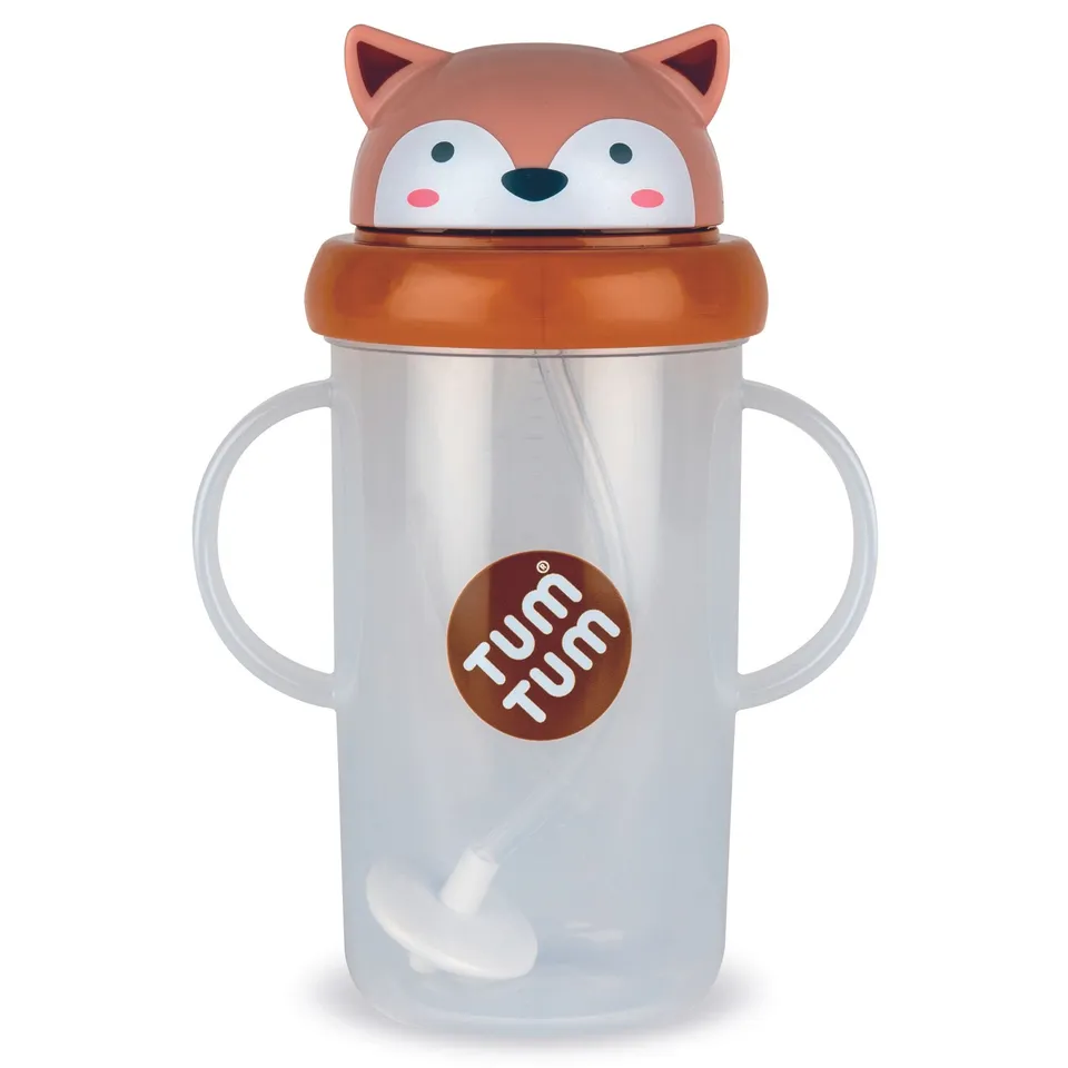 Tum Tum Cups Tall Tippy Up Sippy Cup gobelet Fergus Fox 300 ml à paille lestée