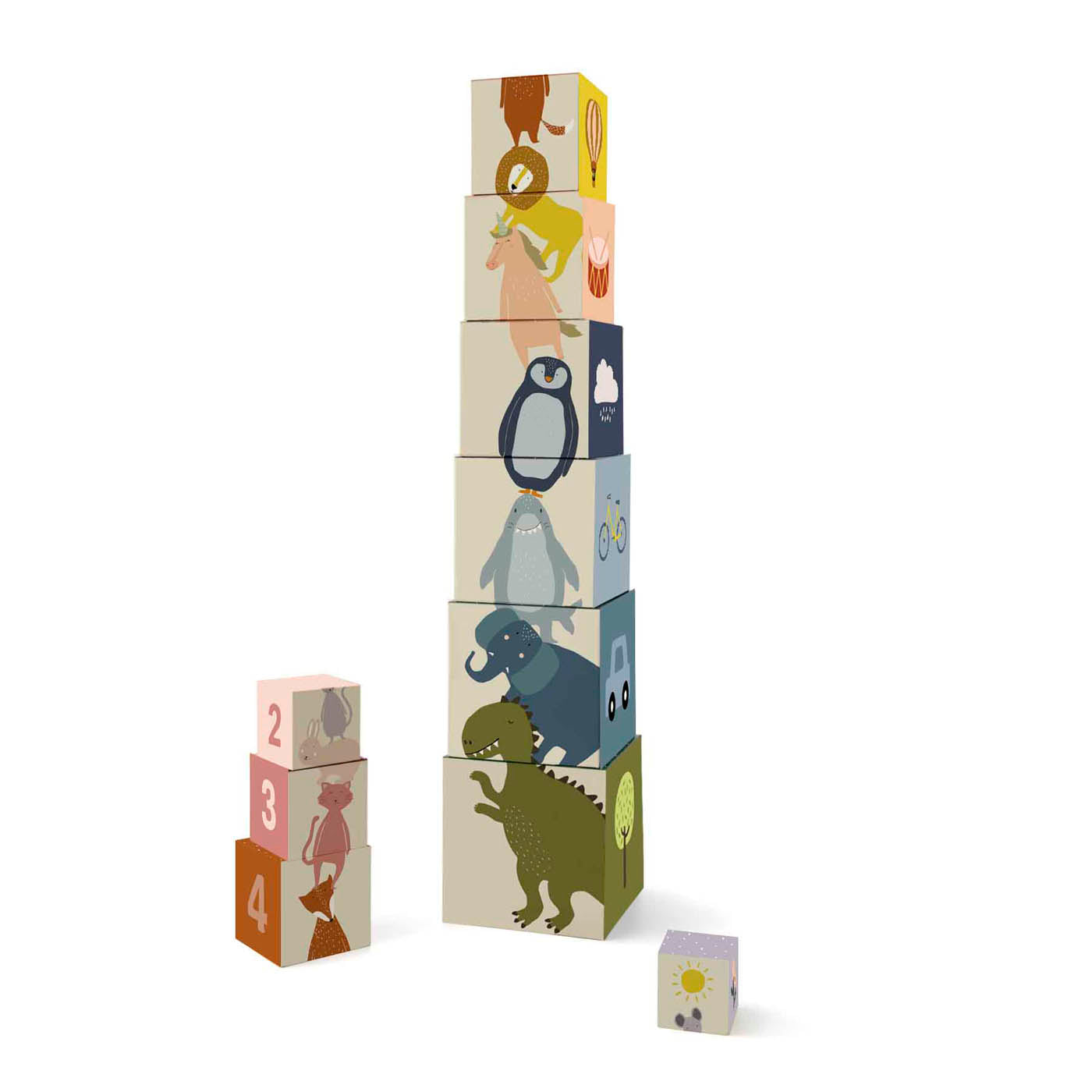 Trixie Baby Jouets à empiler Blocs à empiler 10 blocs carton FSC