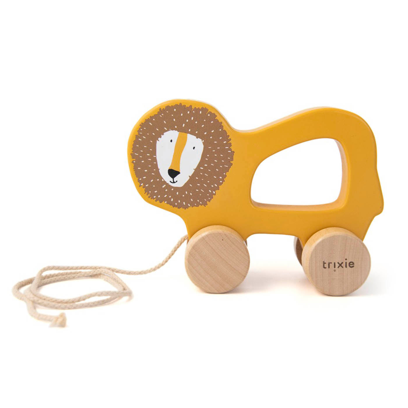 Trixie Baby Jouets à pousser et à tirer Jouet à tirer en bois jouet Mr. Lion
