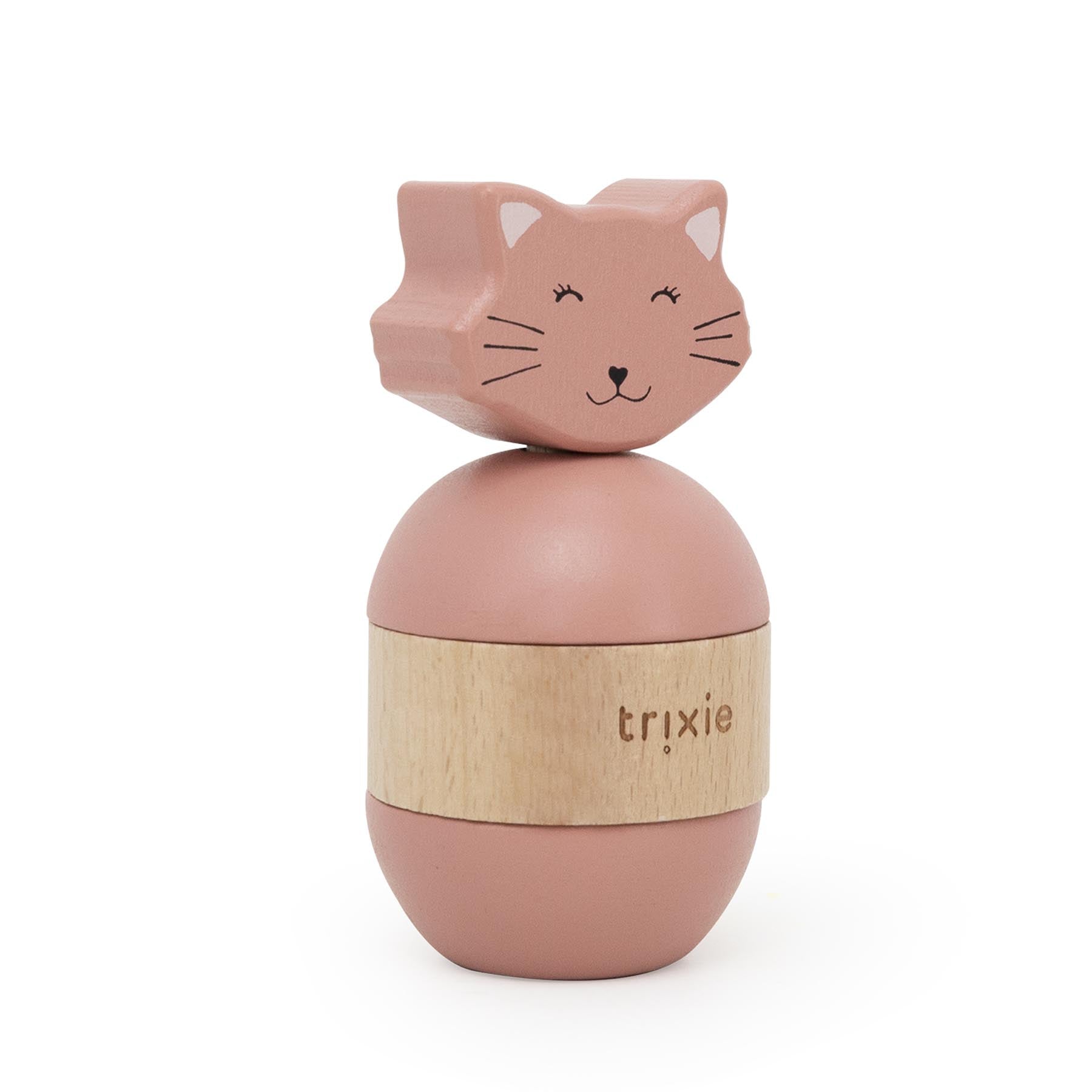 Trixie Baby Jouet d’empilage avec hochet Mrs. Cat bois FSC