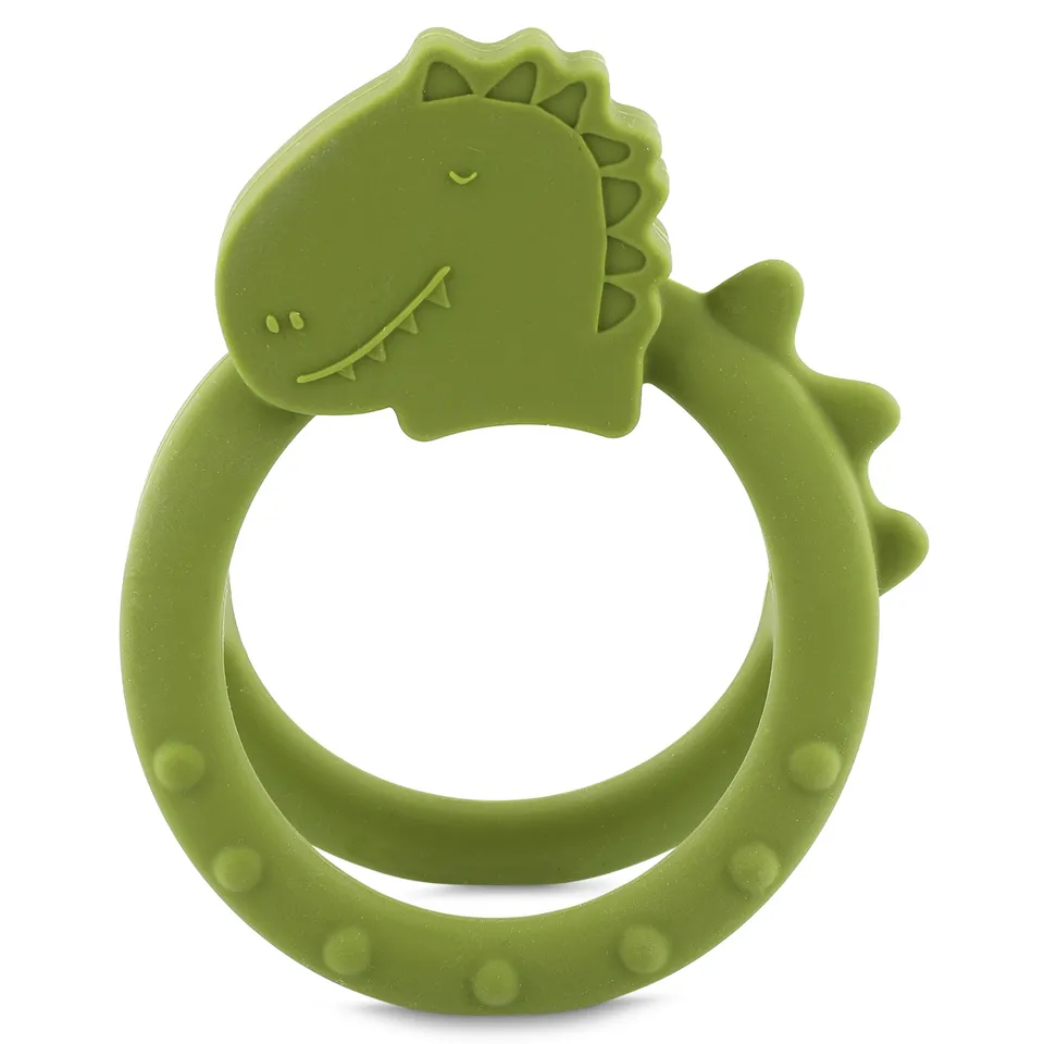 Trixie Baby Premiers jouets Mr. Dino anneau de dentition sensoriel en silicone
